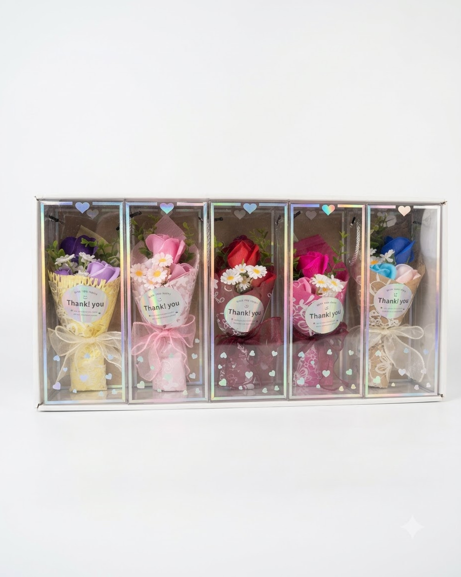 Mini floral bouquet gift set