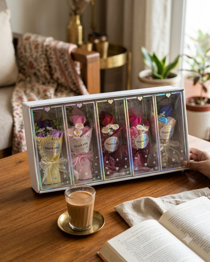 Mini floral bouquet gift set