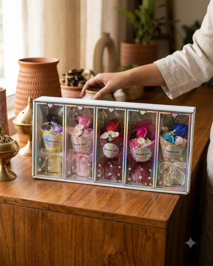 Mini floral bouquet gift set
